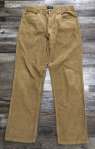 St Johns Bay Mens Size 36x34 Beige Brown Flat Front Corduroy Jeans Pants - $20.29