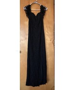 Vintage 80&#39;s 90&#39;s Florencia Fiume Long Black Lace Off Shoulder Gown Smal... - $5,876.69 MXN