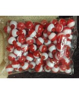 50 NEW FISHING BOBBERS SNAP-ON RED AND WHITE FLOATS - USA SELLER - $12.86