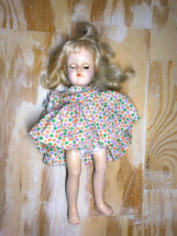 Vintage Ideal Doll P90 Creepy Girl Floral Dress Eyes Open /Close- Hallow... - $40.58
