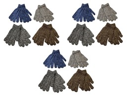 12 Pack Men&#39;s Knit Warm Winter Gloves Wholesale lot One Size Fits Most Assorted - £19.37 GBP