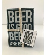 Primitives by Kathy -  Box Sign/ Sock Set - Beer is Good Beers are Bette... - £5.16 GBP