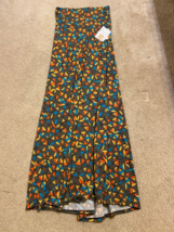 Lularoe NWT Full Length Geometric brown teal orange Maxi Skirt - Size XS - $23.16