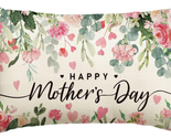 Mother&#39;s Day Gifts for Mom, Happy Mother&#39;S Day Flower Throw Pillow Cover... - £15.88 GBP