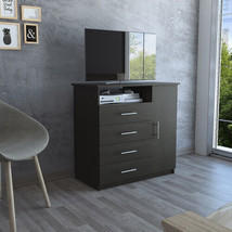 4-Drawer 1-Shelf Dresser Black Wengue - £162.44 GBP