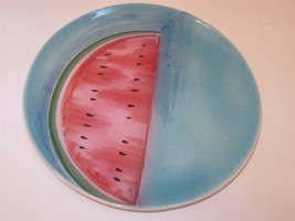 Vietri Sara&#39;s Fresh Fruit Watermelon Round Serving Platter NEW - $134.35