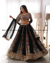 Black Embroidery Sequin Work Lehenga Choli Set,Perfect for Weddings and ... - $70.00