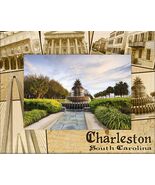 Charleston South Carolina Collage Engraved Wood Picture Frame Landscape ... - $25.99