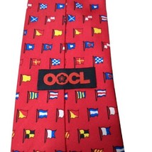 Orient Overseas Container Line OOCL Neck Tie Advertising Vintage Red Flags - £6.48 GBP