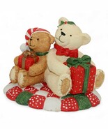 Vintage Christmas Bear Figurine With Gifts On Festive Mat - €13,21 EUR