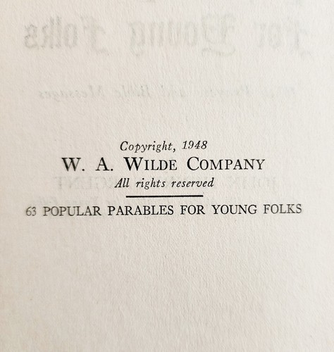 63 Popular Parables For Young Folks 1948 1st Edition Christian Antique BKBX4 Item image 4