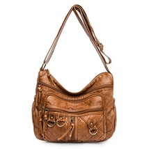 Vintage Bags for Women Soft Leather Female Shoulder Bags Multi-Layer Classic Cro - £28.93 GBP