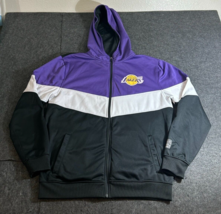 Official NBA Los Angeles Lakers Zip Track Jacket Hoodie Warm Up Men&#39;s Size Large - £30.50 GBP