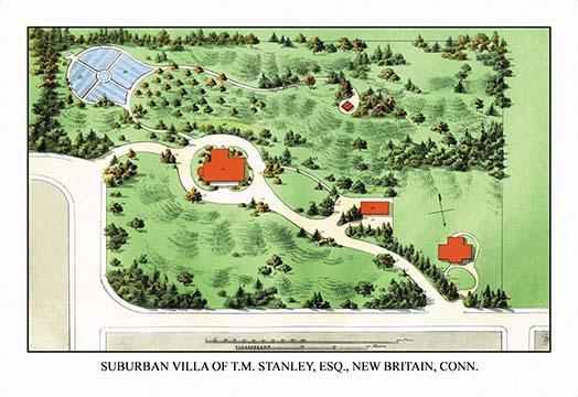 Suburban Villa of T.M. Stanley, Esq., New Britain, Conn. 20 x 30 Poster - £20.94 GBP