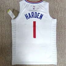 Men&#39;s James #1 Harden Icon Swingman Basketball Jersey White - £27.96 GBP