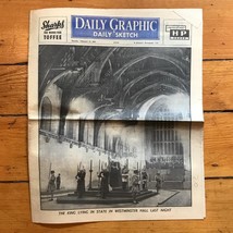 Vintage Le Quotidien Graphisme Croquis Journal Feb 12 1952 King George VI - £39.29 GBP