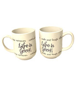 Life is Good Mugs Royal Norfolk 4.5 Inch Black and White Set Of Two Doub... - £19.75 GBP