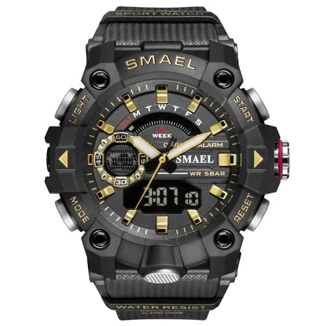 SMAEL Fashion   Men Shock Resistant 50M Waterproof Wristwatch LED Alarm Stopwatc - £81.20 GBP