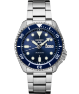 Seiko 5 Sport Men&#39;s Watch Silver Tone Stainless Steel Blue SRPD51 SRPD51K1 - $197.01