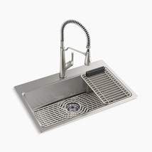 Kohler 78960-1PC-NA Pro-Function Kitchen Sink Kit w/ Faucet Stainless Steel -NOB - £266.19 GBP