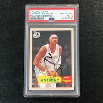 2007-08 Topps 50th Anniversary #15 Carmelo Anthony Signed Card AUTO PSA Slabbed - £239.79 GBP