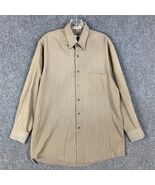 Van Heusen Dress Shirt Men&#39;s 15.5 Broadcloth 32/33 Striped Brown Adults - $15.34 CAD