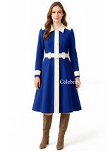 Celebrity Style Amal Clooney Inspired Blue Two-toned Winter Wool Winter ... - $2,945.02 MXN