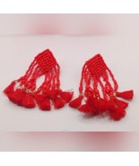 Plunder Red Beaded Earrings - $20.00