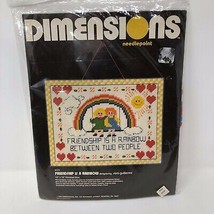 VTG Dimensions 13&quot; x 10&quot; Friendship Is A Rainbow Needlepoint Embroidery ... - £27.23 GBP