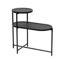 Modern Black Round Coffee Table 2-Tier Storage for Living Room - $1,118.21 MXN