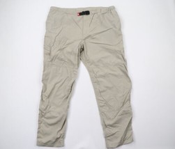 Vtg The North Face Mens XL Spell Out Belted Nylon Hiking Climbing Pants Beige - £54.17 GBP