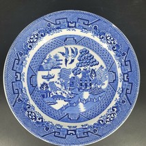Antique W. Ridgeway &amp; Co. Dinner Plate 9&quot; Ironstone Blue Willow Great Condition - £11.40 GBP