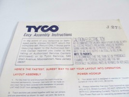 HO TRAINS VINTAGE  TYCO- EASY ASSEMBLY INSTRUCTIONS  - LN - S31UU - $6.88