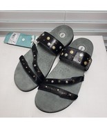 Revitalign Women&#39;s Black Playa Open Toe Backless Slip-On Slide Sandals Sz 9 - £67.94 GBP