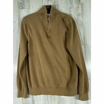 Nautica Mens Sweater 1/4 Zip Light Brown Khaki Size Medium - £10.87 GBP