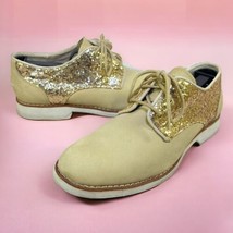 Sperry Top-Sider Womens Size 6 M Shoes Oxford Beige Suede Gold Sequin Glittery - £18.64 GBP