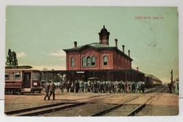 Union Depot Erie Pa Early 1900s Railroad Postcard  - £9.34 GBP