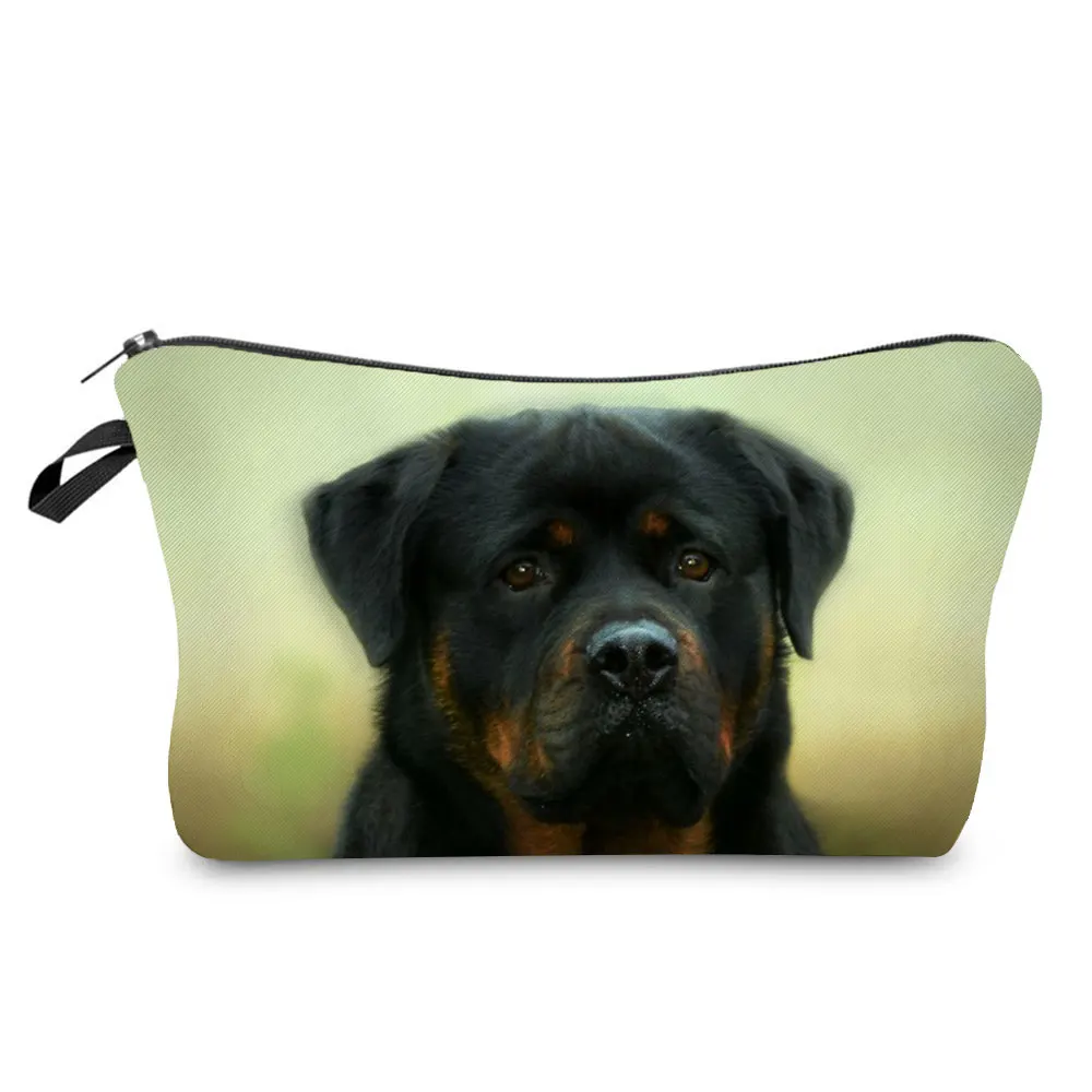 Rottweiler  Fashion Printed Women&#39;s Cosmetic Bag 3D Dog Print Portable Lady Make - $57.01