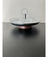 Vtg Retro Lazy Susan Appetizer Relish Caddy Chrome &amp; Glass 4 Pc Set - €17,16 EUR