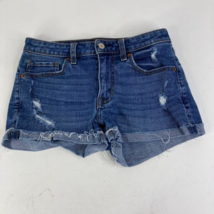 Abercrombie Fitch Womens Love Rise Jean Shorts Size 25 Cut Off Cuff Distressed - £15.54 GBP