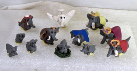 #2814 Elephant Miniature Nativity - Handmade Polymer Clay - 12 pieces - $65.00