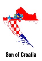 Son of Croatia Croatian Country Map Flag Poster Print High Quality Print - $6.90+