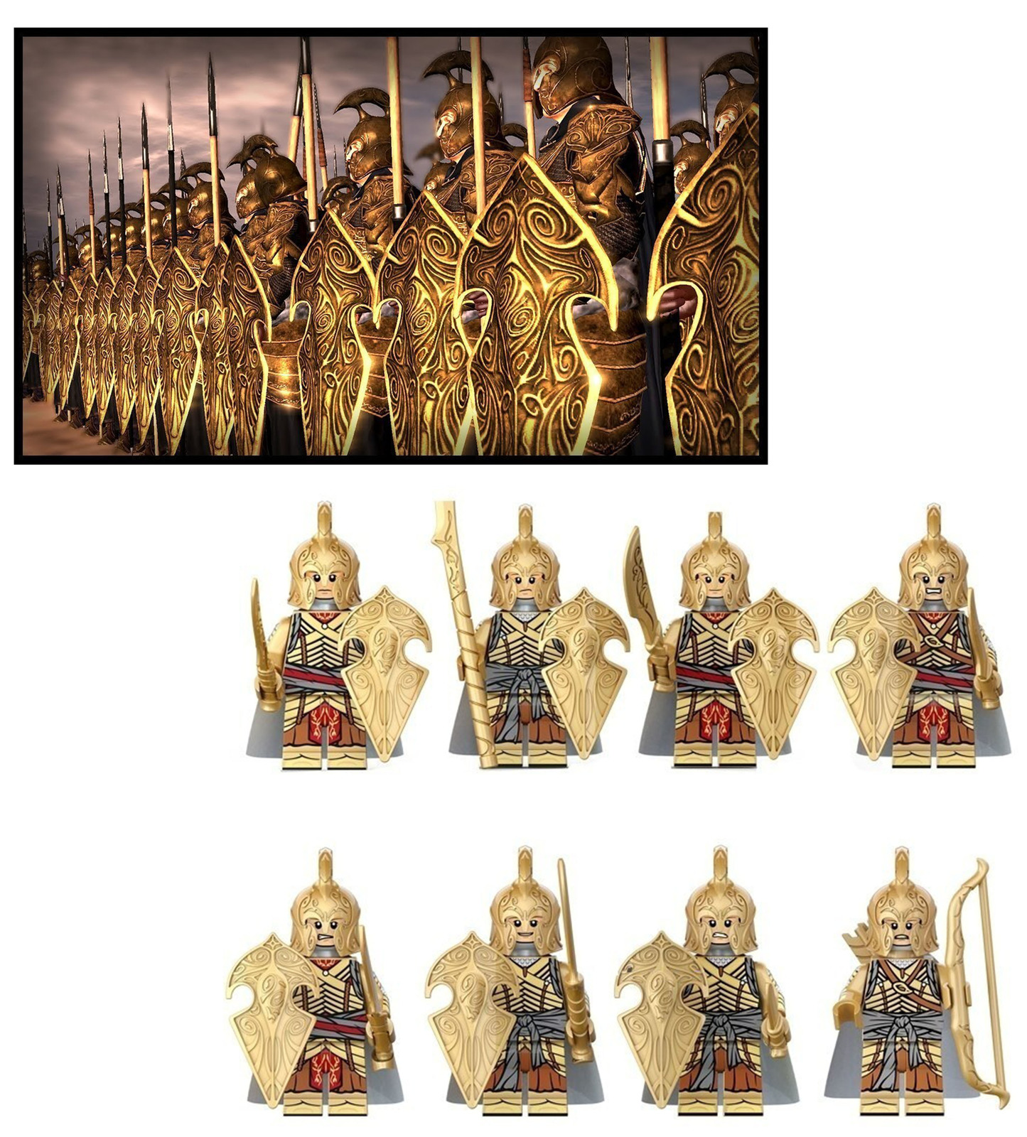 LOTR High Elves Infantry Assortment Army 8 Minifigures Set - $15.89