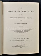 1872 antique IOOF PENNSYLVANIA DIGEST OF LAWS constitution rules ODD FEL... - £68.19 GBP