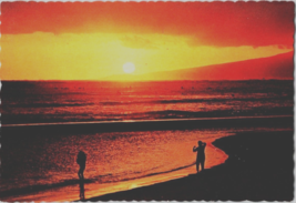 Postcard Hawaii Sunset at Waikiki Beach  6 x 4 in - $5.86