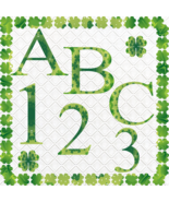 ABC and 123 44a-Digital ClipArt-Font-Clover-Gift Tag-Holiday-Scrapbook-G... - $37.50 MXN