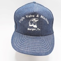 Mesh Snapback Trucker Farmer Hat Cap Eagle Valve &amp; Machine Borger Texas - £39.56 GBP