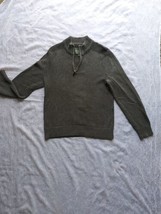 Eddie Bauer Men&#39;s Size Medium 1/4 Zip Sweater Pullover Green Cotton - $31.67