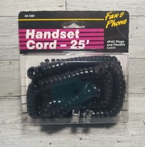 ARISTA Long Handset Curly Cord Corded Phone 4P4C Modular Plugs Black 25&#39; - £5.04 GBP