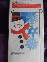 Celebrate It Snowman Embroidered Christmas Garden Flag, 12&quot; X 18&quot; - £11.20 GBP